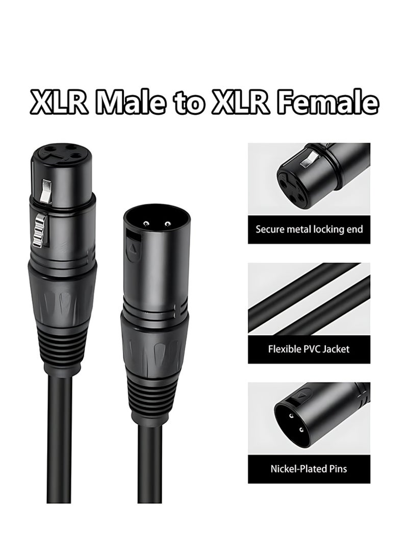 CLAVON 10 feet /3 meters XLR cable - Shielded microphone cable for studio recording and live production, gold-plated pins, male to female, for microphone and balanced analog line level - Image 4